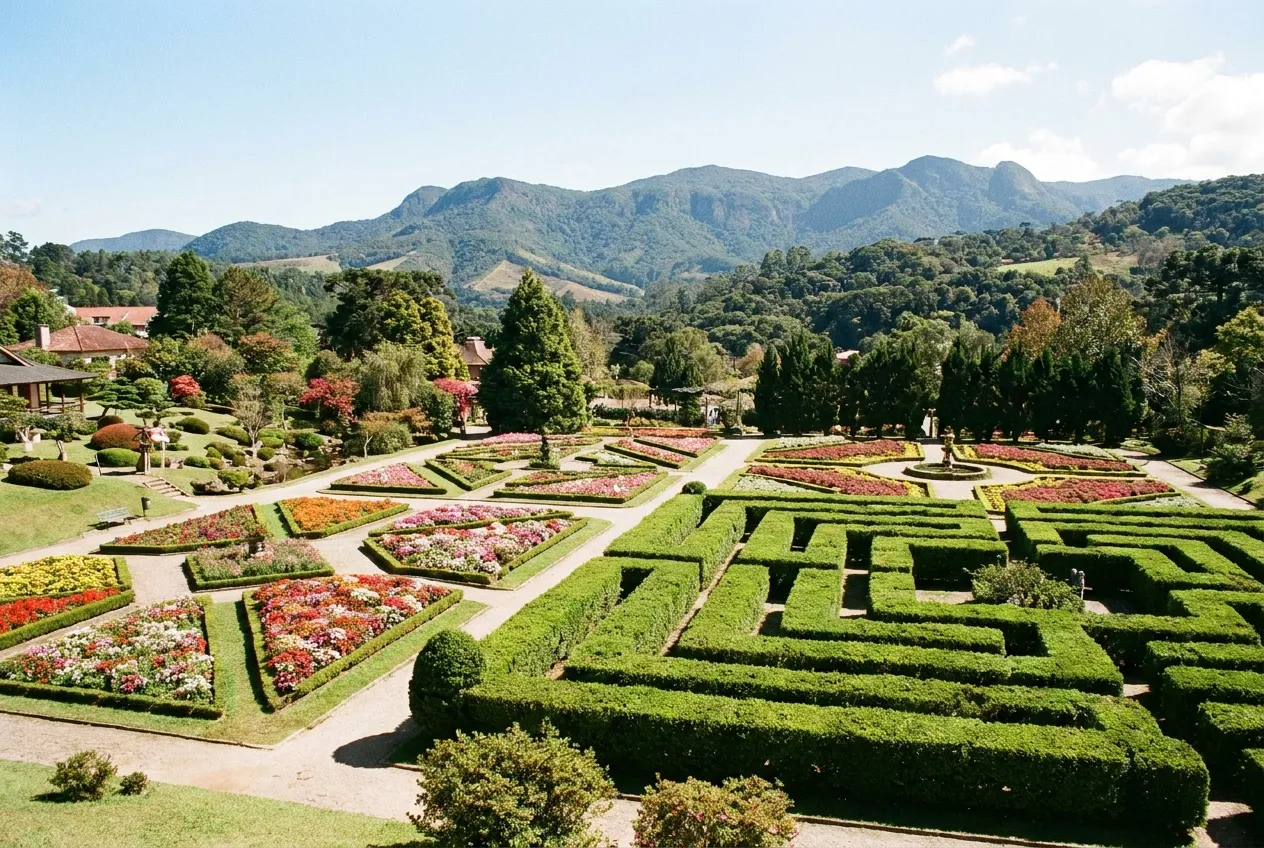 Jardim temático do Parque Amantikir em Campos do Jordão