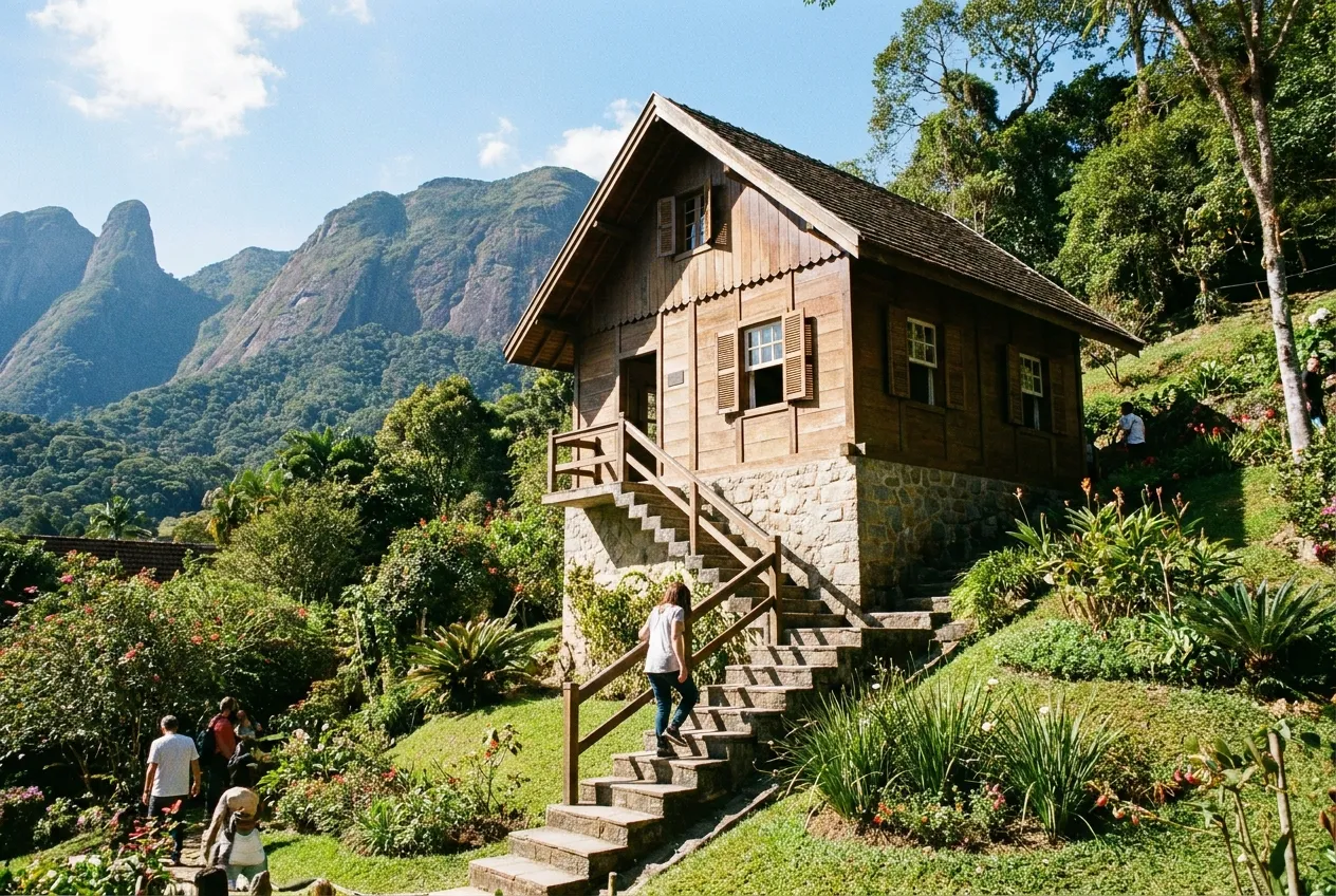 Chalé de estilo suíço projetado por Santos Dumont em Petrópolis